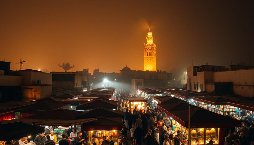 Jemaa el-Fnaa Square at Night