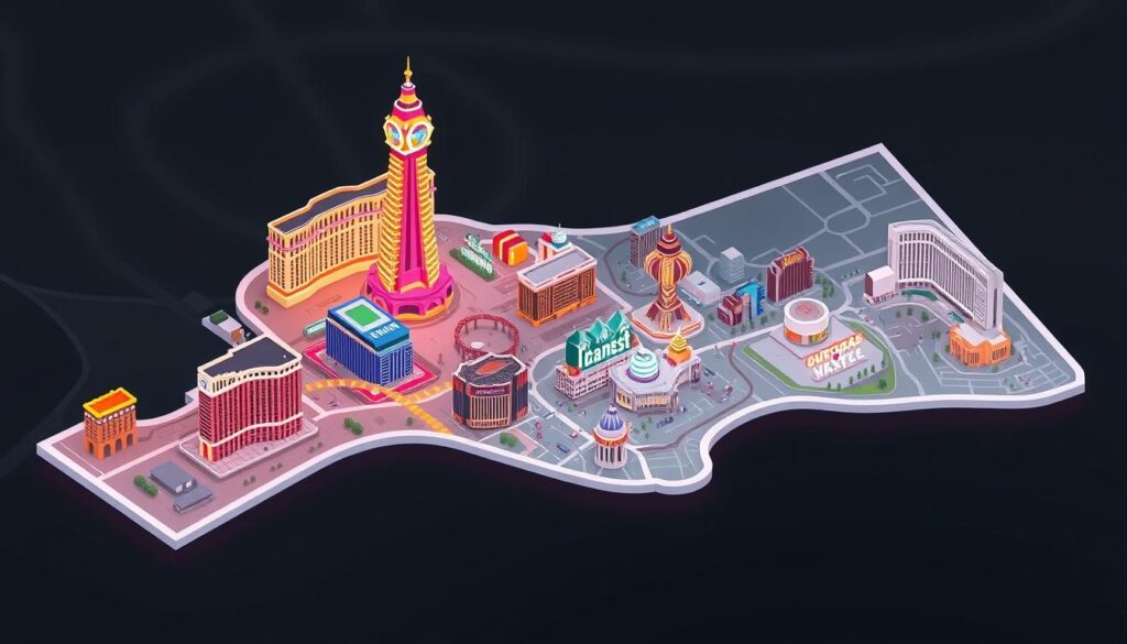 Las Vegas Hotel Districts Map Las Vegas Hotel Districts Map