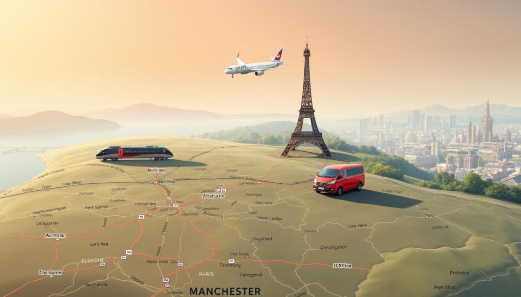 Manchester to Paris Travel Routes