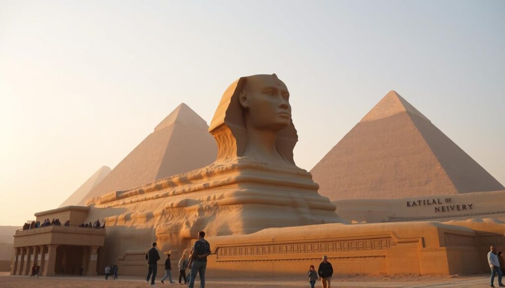 Great Sphinx of Giza at Egyptian pyramids Giza complex Great Sphinx of Giza at Egyptian pyramids Giza complex