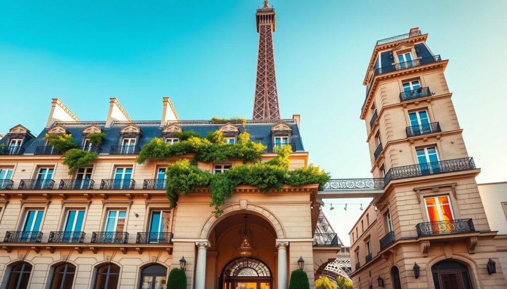 Luxury Paris hotel with Eiffel Tower view